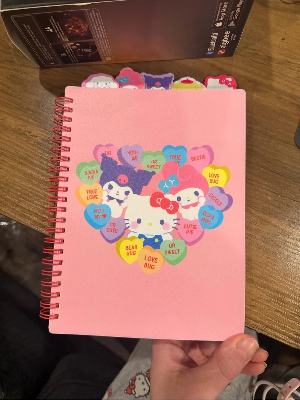Sanrio Pink Spiral Notebook with Character Heart Design